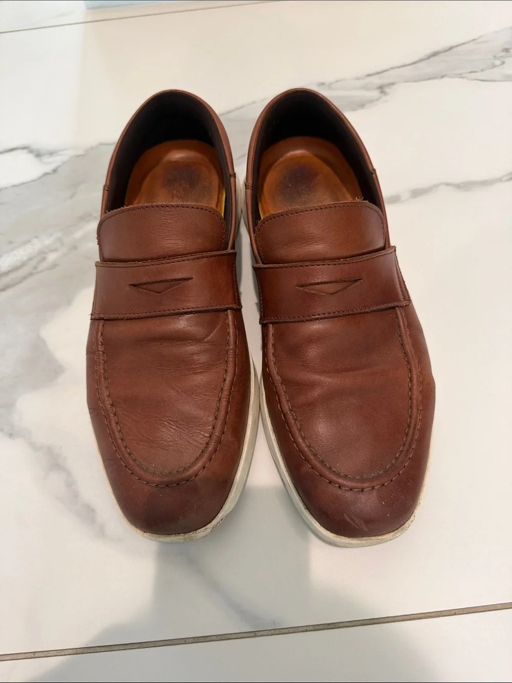 Men's Brown Leather Slip-On Penny Loafers